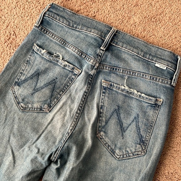 Mother The Pixie Dazzler Ankle Fray Secret Sister Distressed Button Fly Jeans - Picture 5 of 12